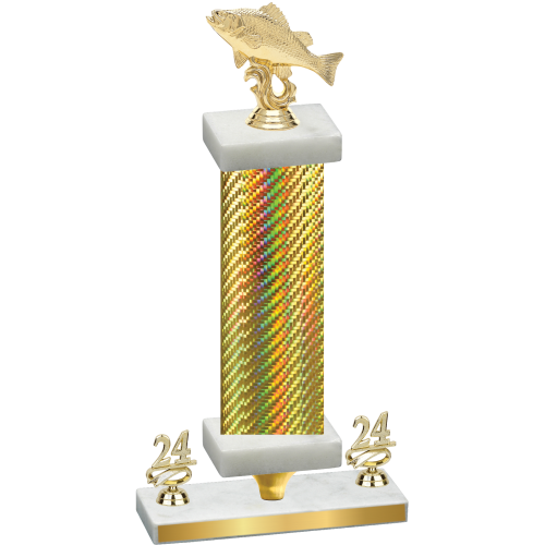 Premium Single Gold Carbon Fiber Year Fishing Trophy