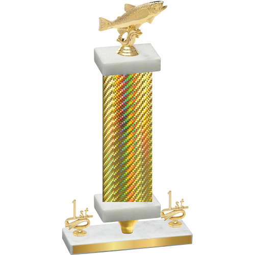 Premium Single Gold Carbon Fiber First Place Fishing Trophy
