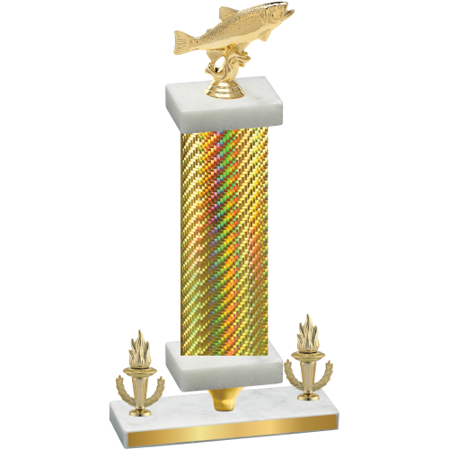 Premium Single Gold Carbon Fiber Victory Fishing Trophy