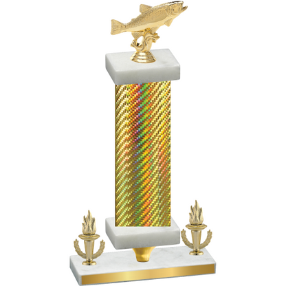 Premium Single Gold Carbon Fiber Victory Fishing Trophy