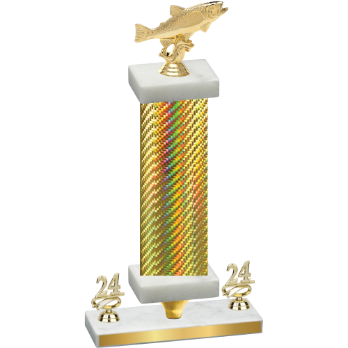 Premium Single Gold Carbon Fiber Year Fishing Trophy