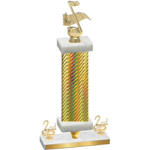 Premium Single Gold Carbon Fiber Second Place Music Trophy