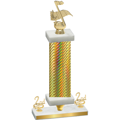 Premium Single Gold Carbon Fiber Second Place Music Trophy