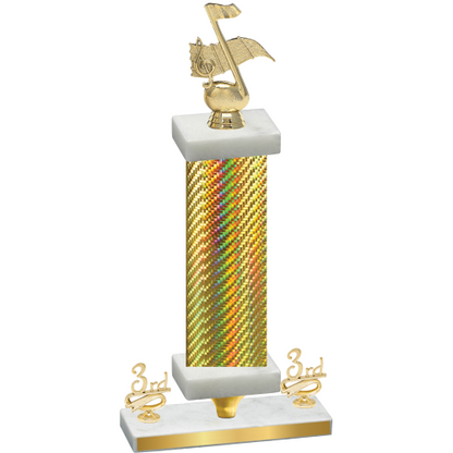 Premium Single Gold Carbon Fiber Third Place Music Trophy