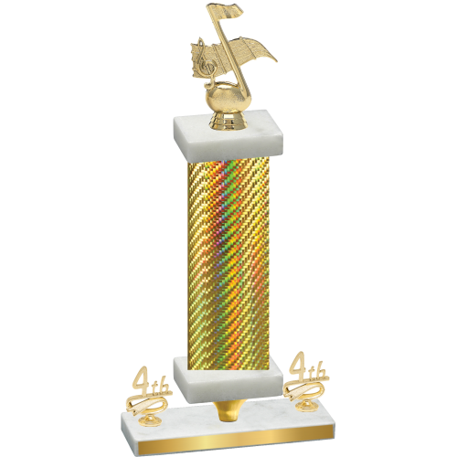 Premium Single Gold Carbon Fiber Fourth Place Music Trophy