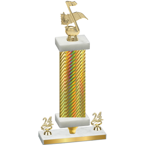 Premium Single Gold Carbon Fiber Year Music Trophy