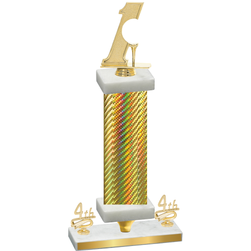 Premium Single Gold Carbon Fiber Fourth Place Golf Trophy