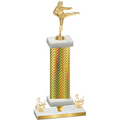 Premium Single Gold Carbon Fiber Third Place Karate Trophy