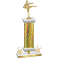 Premium Single Gold Carbon Fiber Second Place Karate Trophy