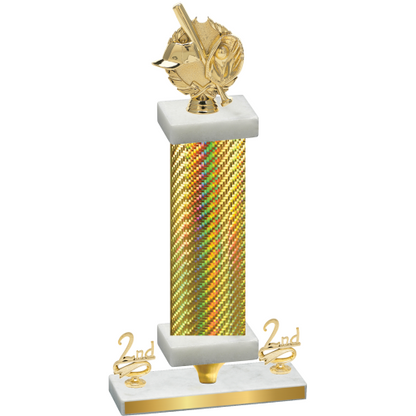 Premium Single Gold Carbon Fiber Second Place Baseball Trophy