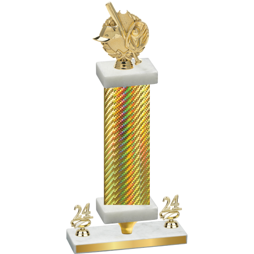 Premium Single Gold Carbon Fiber Year Baseball Trophy