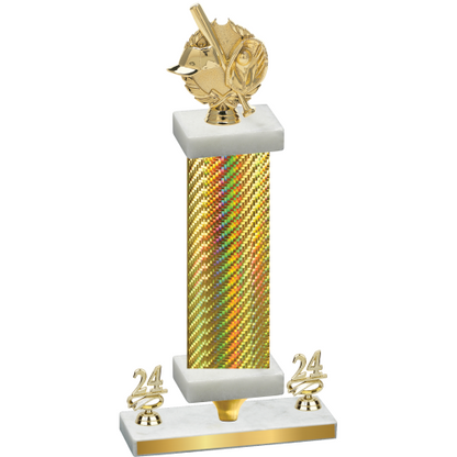 Premium Single Gold Carbon Fiber Year Baseball Trophy
