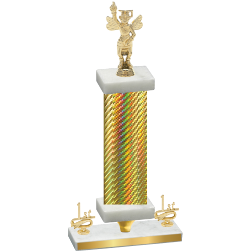 Premium Single Gold Carbon Fiber First Place Academics Trophy