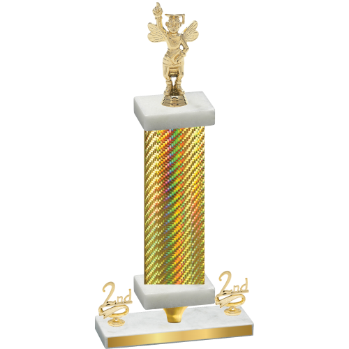 Premium Single Gold Carbon Fiber Second Place Academics Trophy
