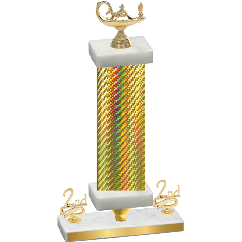 Premium Single Gold Carbon Fiber Second Place Academics Trophy