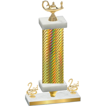 Premium Single Gold Carbon Fiber Second Place Academics Trophy