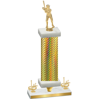 Premium Single Gold Carbon Fiber First Place Baseball Trophy