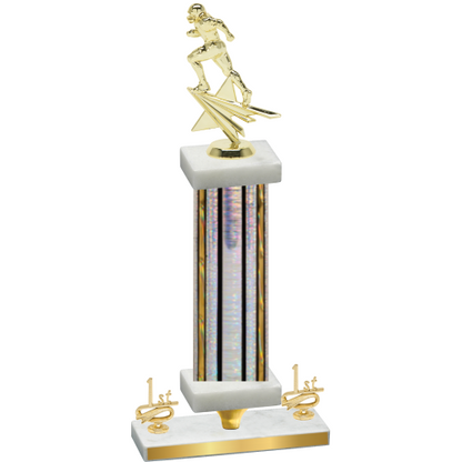 Premium Single Silver Glacier First Place Football Trophy