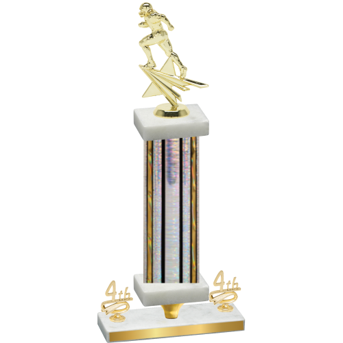 Premium Single Silver Glacier Fourth Place Football Trophy