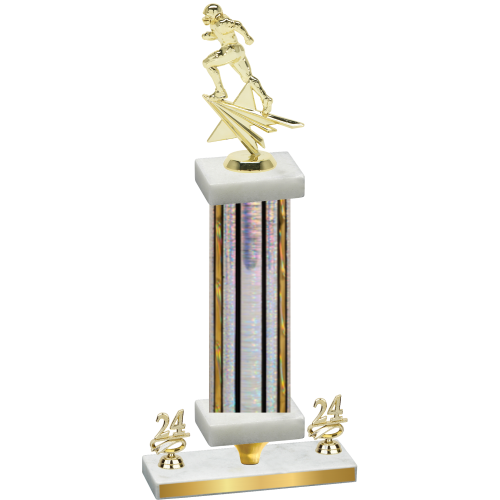 Premium Single Silver Glacier Year Football Trophy