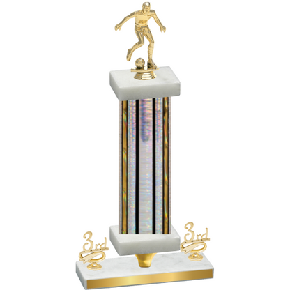 Premium Single Silver Glacier Third Place Soccer Trophy