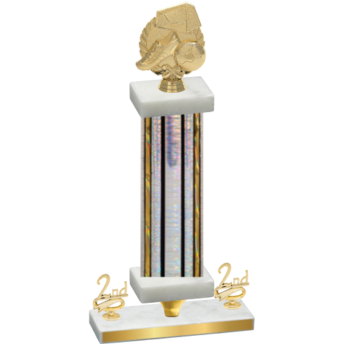 Premium Single Silver Glacier Second Place Soccer Trophy