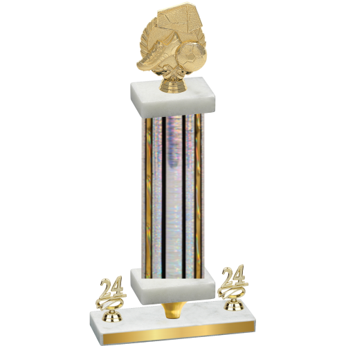 Premium Single Silver Glacier Year Soccer Trophy