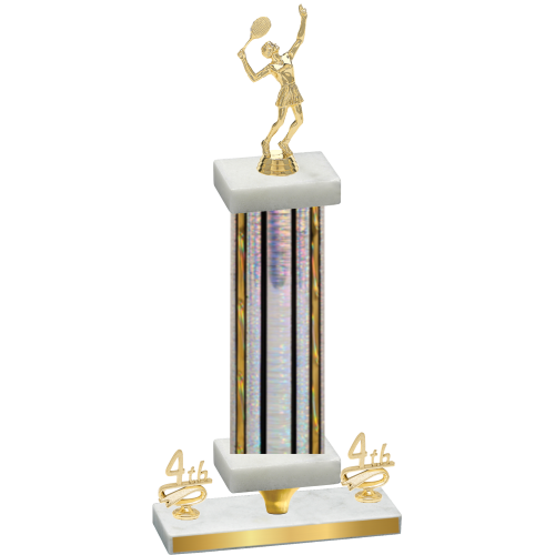 Premium Single Silver Glacier Fourth Place Tennis Trophy