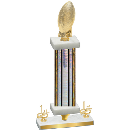 Premium Single Silver Glacier First Place Football Trophy