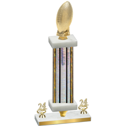 Premium Single Silver Glacier Year Football Trophy