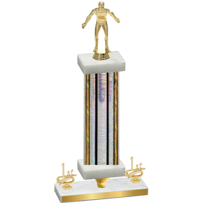 Premium Single Silver Glacier First Place Wrestling Trophy