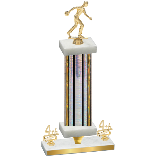 Premium Single Silver Glacier Fourth Place Bowling Trophy