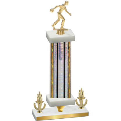 Premium Single Silver Glacier Victory Bowling Trophy