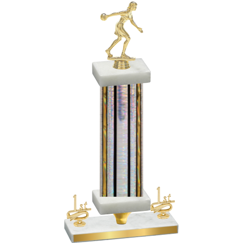 Premium Single Silver Glacier First Place Bowling Trophy