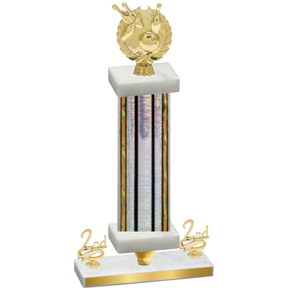 Premium Single Silver Glacier Second Place Bowling Trophy