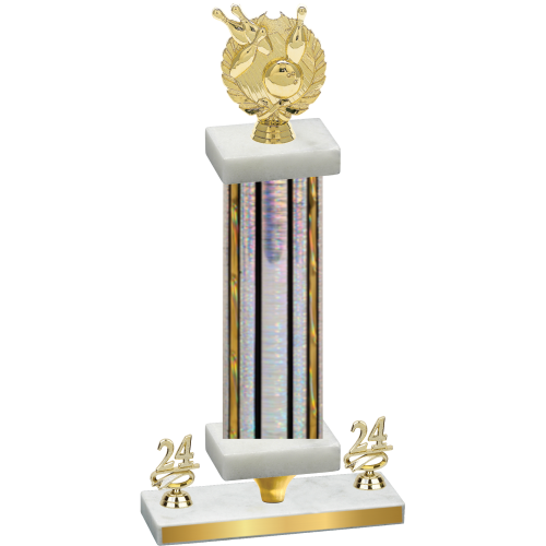 Premium Single Silver Glacier Year Bowling Trophy