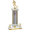 Premium Single Silver Glacier Year Football Trophy