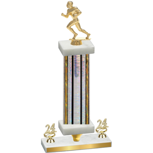 Premium Single Silver Glacier Year Football Trophy