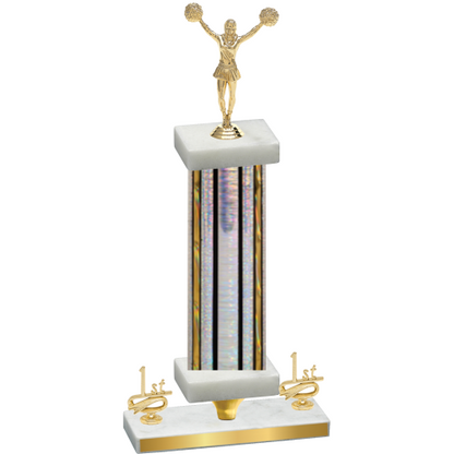 Premium Single Silver Glacier First Place Cheerleading Trophy