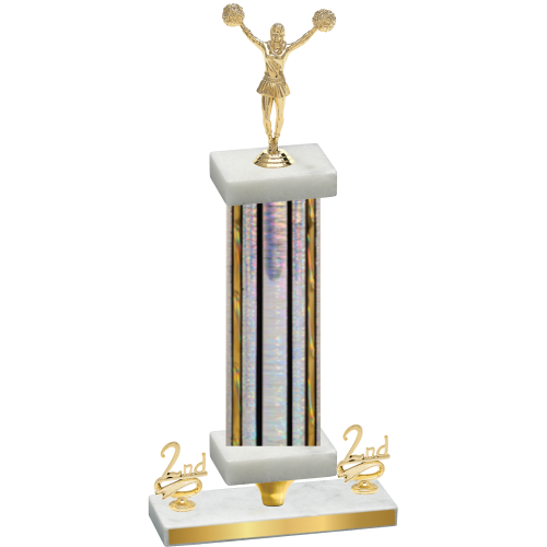 Premium Single Silver Glacier Second Place Cheerleading Trophy