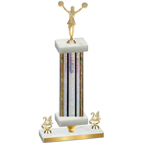 Premium Single Silver Glacier Year Cheerleading Trophy