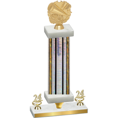 Premium Single Silver Glacier Year Cheerleading Trophy