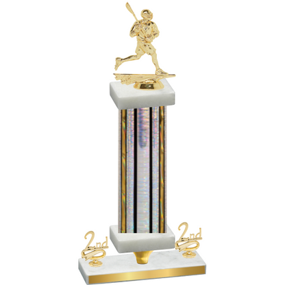 Premium Single Silver Glacier Second Place Lacrosse Trophy