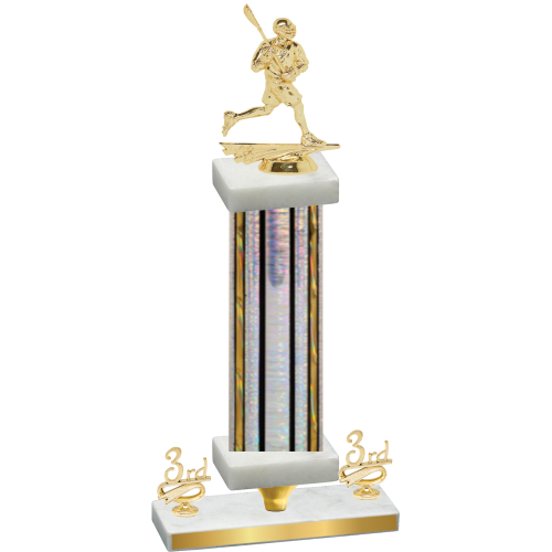 Premium Single Silver Glacier Third Place Lacrosse Trophy