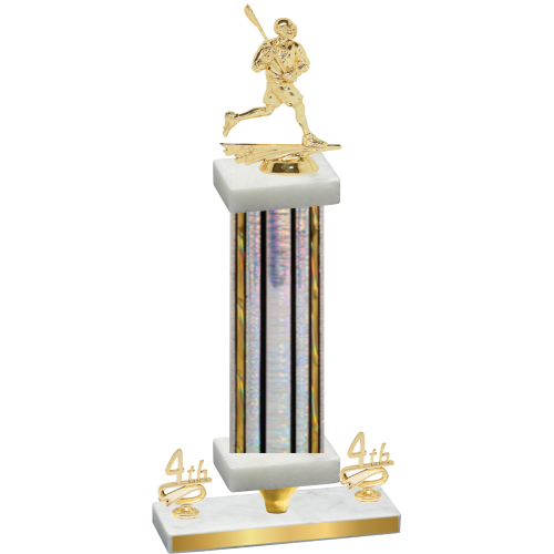 Premium Single Silver Glacier Fourth Place Lacrosse Trophy