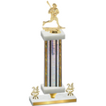 Premium Single Silver Glacier Year Lacrosse Trophy