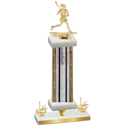 Premium Single Silver Glacier First Place Lacrosse Trophy