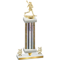 Premium Single Silver Glacier Year Lacrosse Trophy