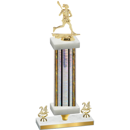 Premium Single Silver Glacier Year Lacrosse Trophy