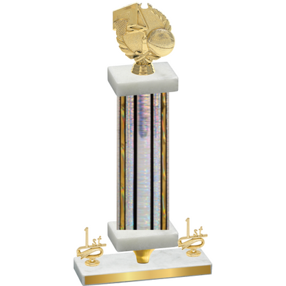 Premium Single Silver Glacier First Place Basketball Trophy